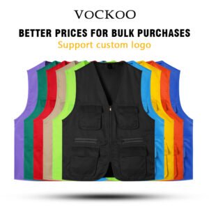 Children's multi-pocket jacket sleeveless vest custom logo school care activity vest
